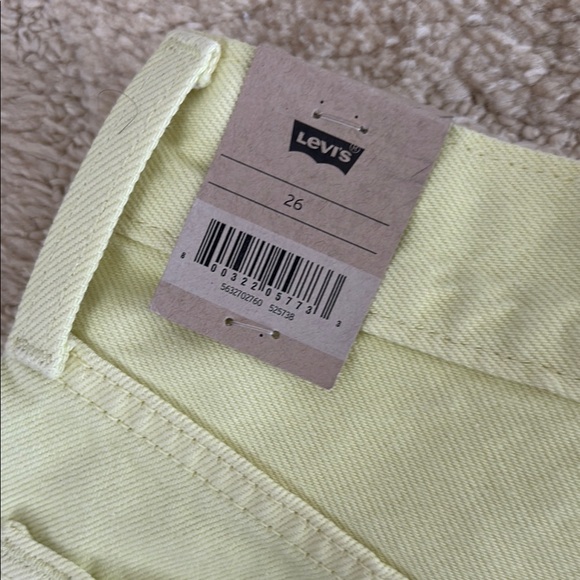 Levi's Pastel Yellow Jean Shorts - Picture 3 of 5